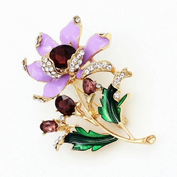 Lavender Floral Brooch / Pendant *NWT* - Picture 1 of 4